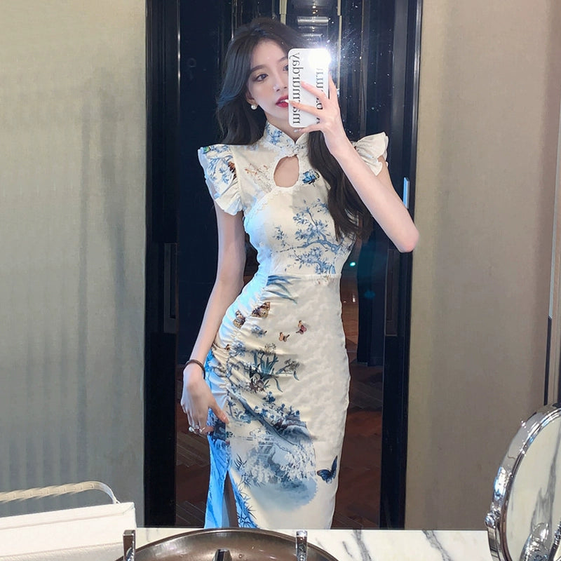 Luxury Cheongsam Dress: Retro Commuting Elegance for Women