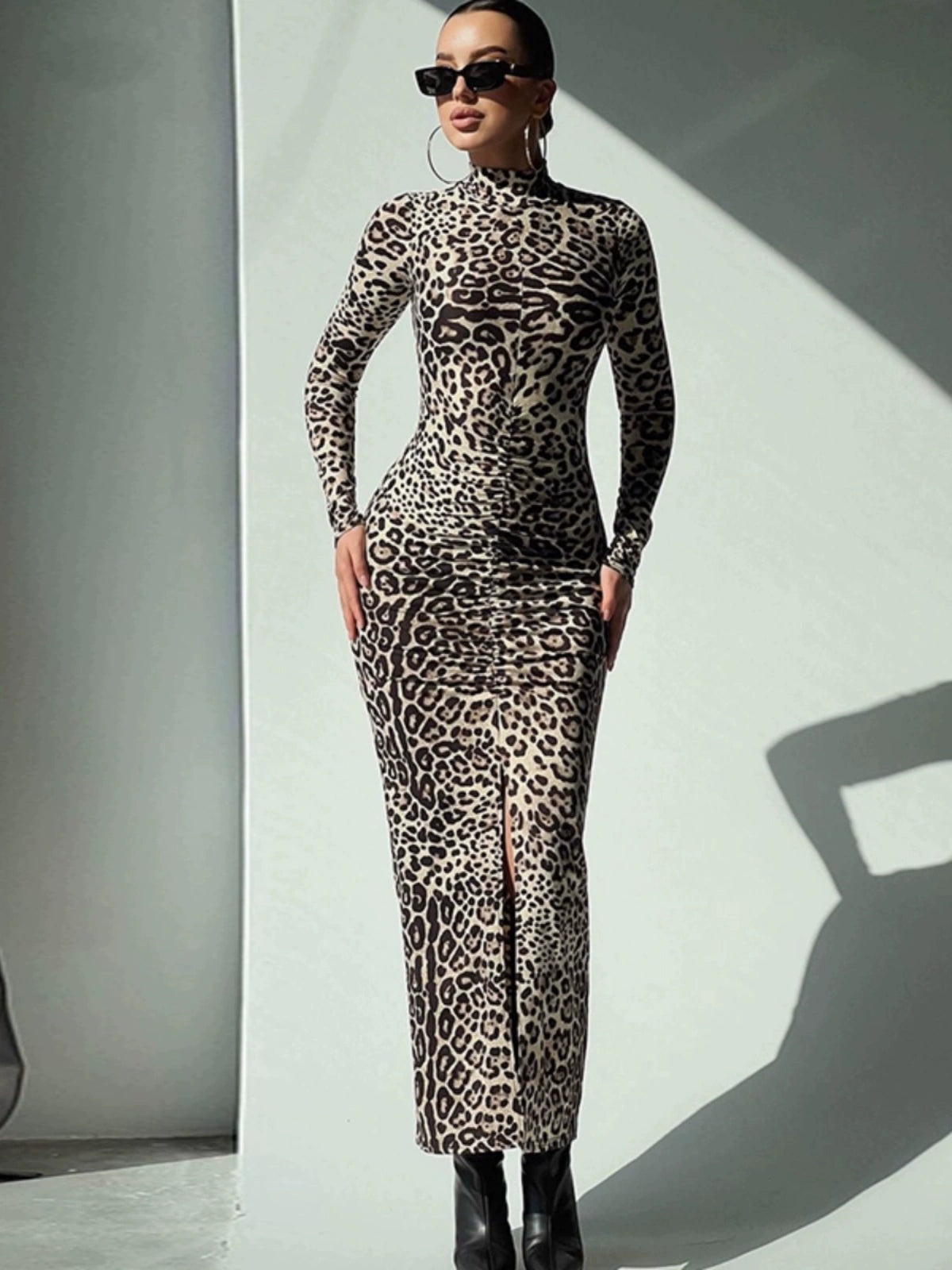Leopard Print Dress: Chic Waist-Trim Fashion for Stylish Statement