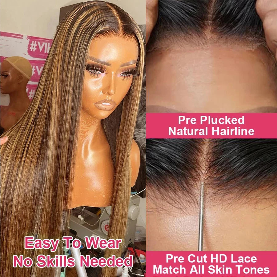 Highlight Human Hair Wig: Versatile Style with HD Lace Frontal - Fashionable Choice