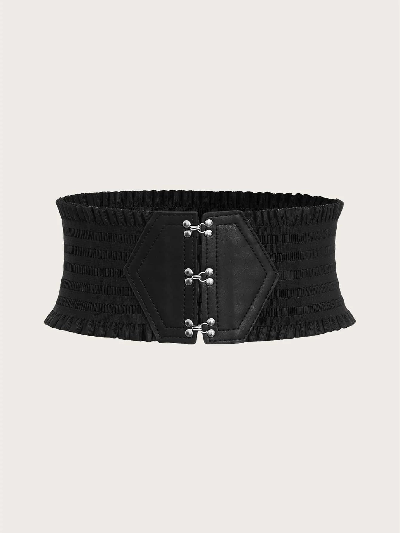 Colorful Triple Buckle Ruffles Belt: Stylish Waist Girdle for Any Occasion