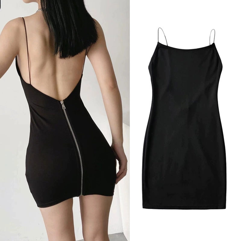 BM Bare Back Women's Summer Dress: Backless Stylish Design for Trendy Looks
