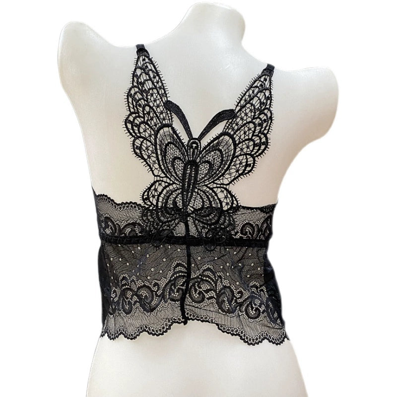Diamond Butterfly Lace V-neck Camisole: Summer Chic Elegance