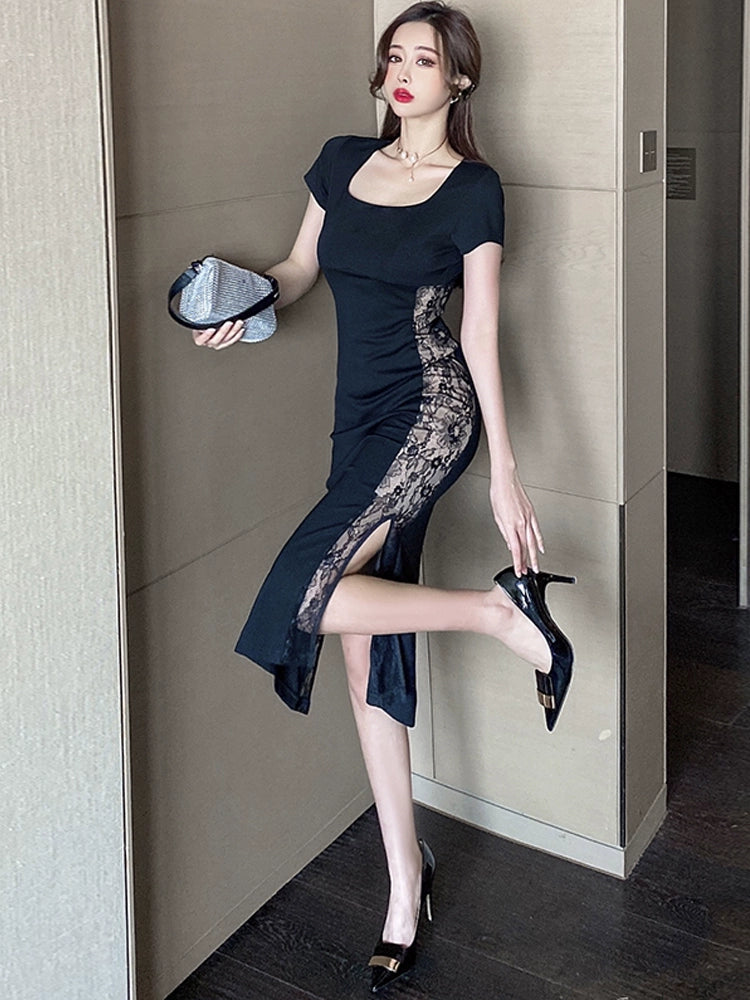 Elegant Lace Dress: Korean Style Elegance & Sophistication