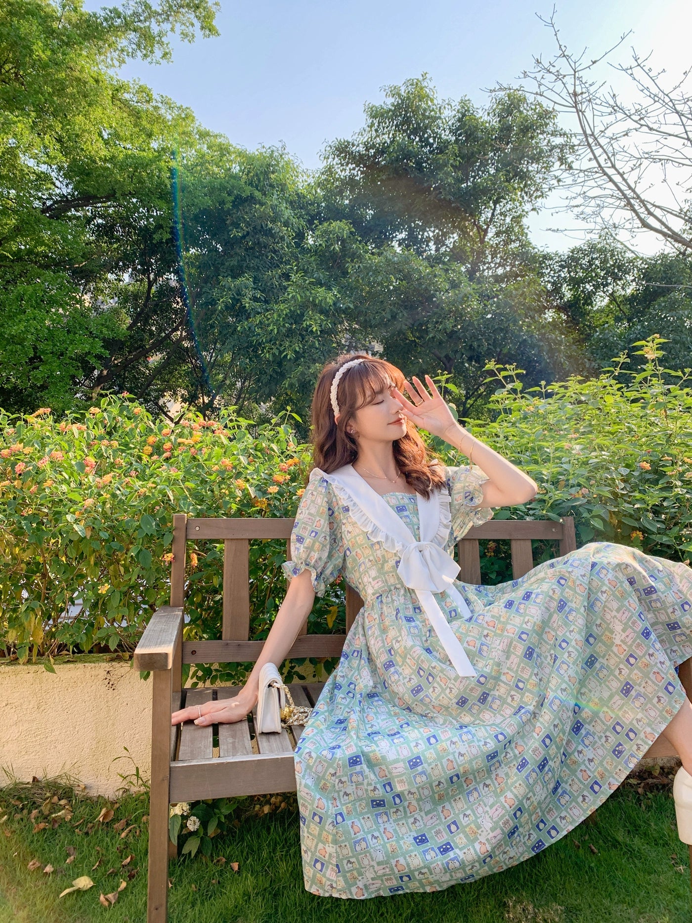 Lu Xiaonai Rabbit Print Dress: Summer Princess Charm