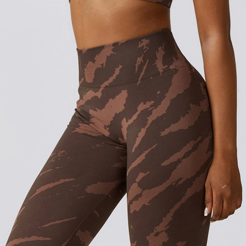 Camouflage High Waist Yoga Leggings: Hip-Lift and Belly Shaping