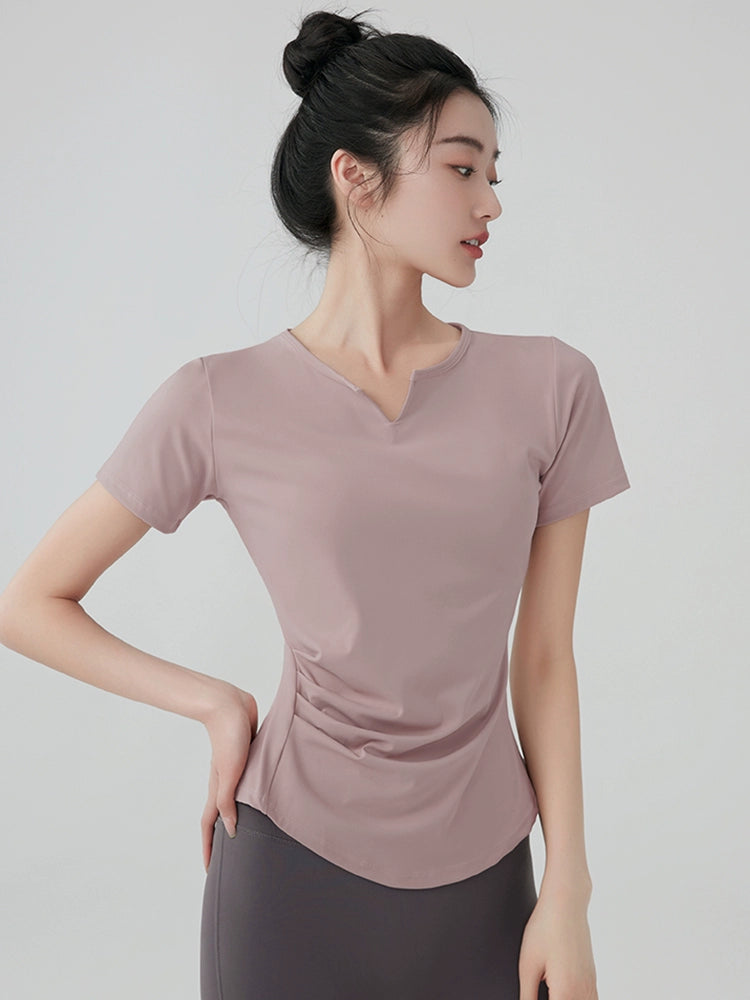 Stretchy Yoga T-shirt: Lightweight Fitness Top for Active Women