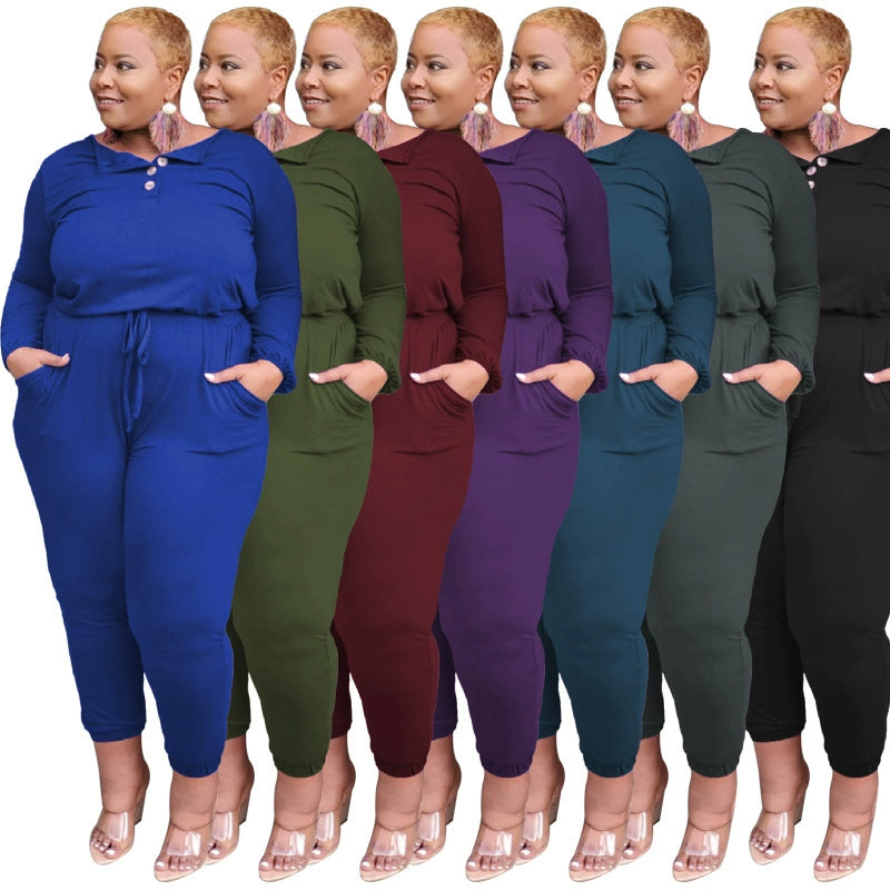 Fall Fashionista Plus Size Romper Jumpsuit: Stylish & Versatile Women's Fashion