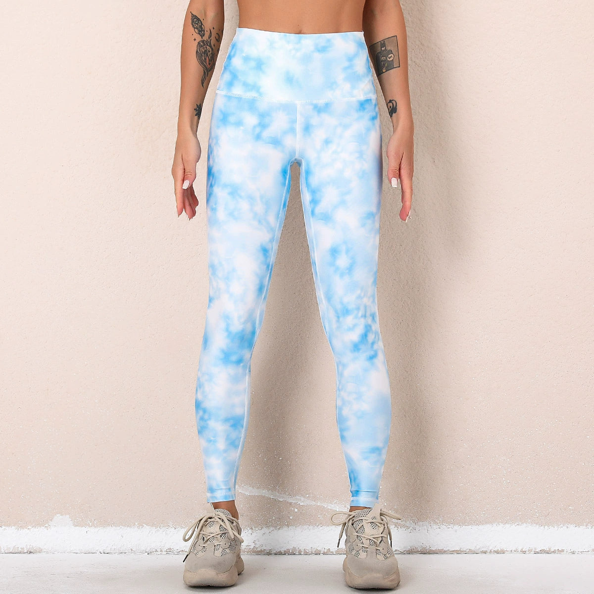 ! Export Fashion Digital Print Tie-Dyed Hip-Lifting Yoga Pants Sports Running Fitness Pants Yoga Clothes for Women