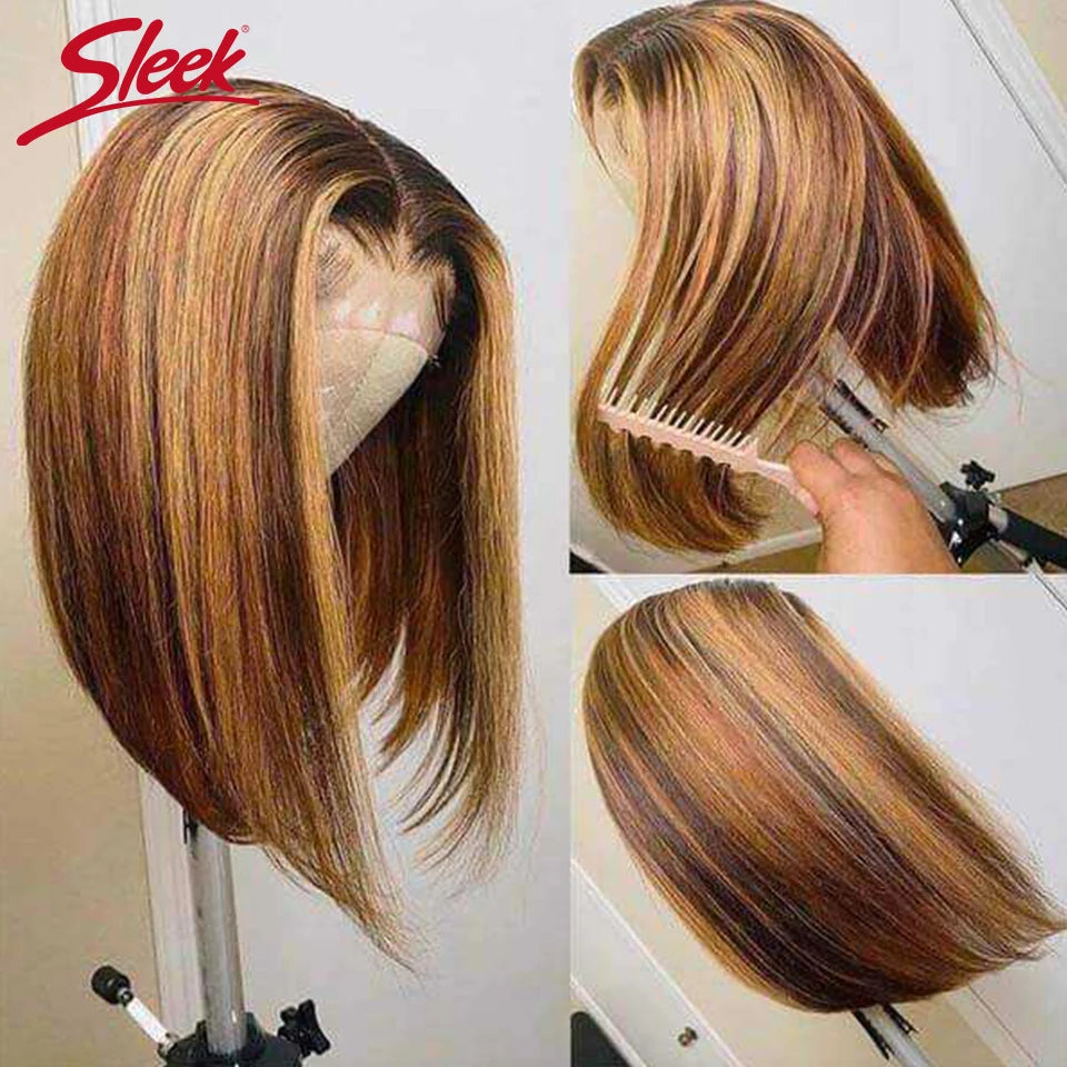 Peruvian Remy Hair Ombre Bob Wig: Luxurious Blond Lace Front Beauty