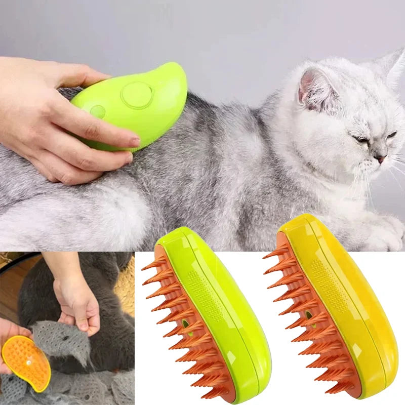 Cat Electric Spray Water Comb Soft Silicone Depilation Bath Grooming Brush