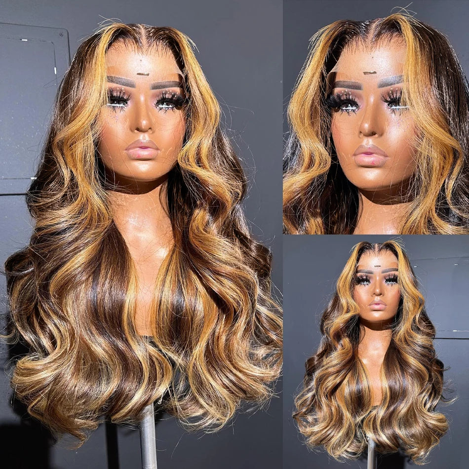 Ombre Highlight Body Wave Lace Front Human Hair Wig: Ultimate Elegance