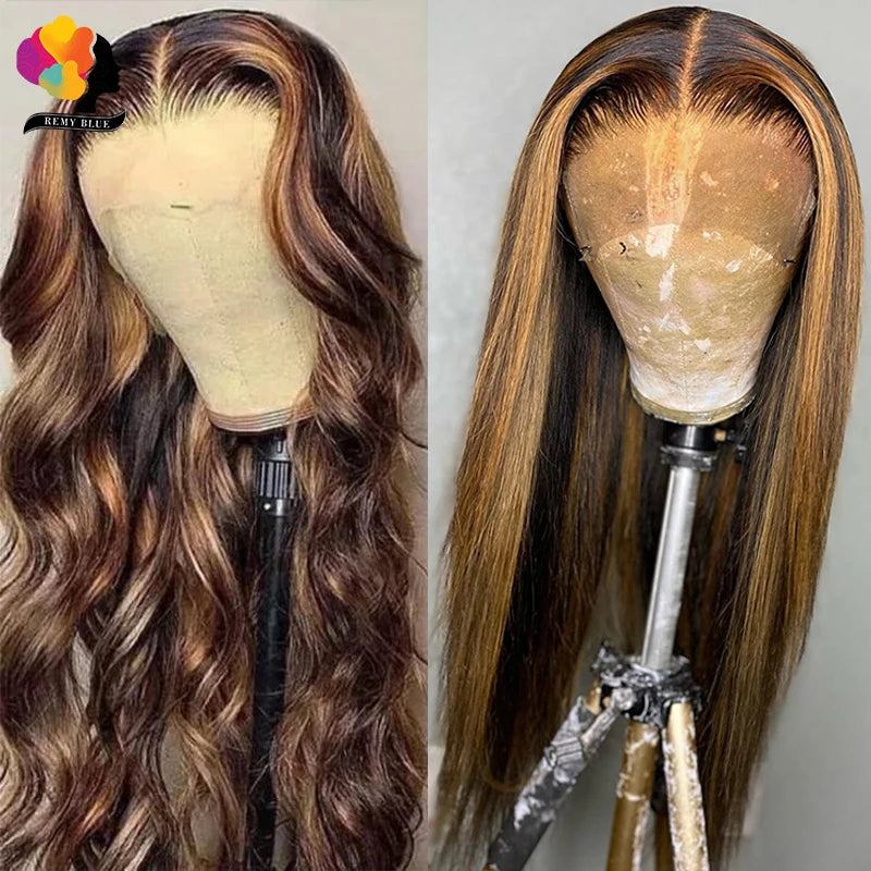 Blonde Highlight Body Wave Lace Front Human Hair Wig