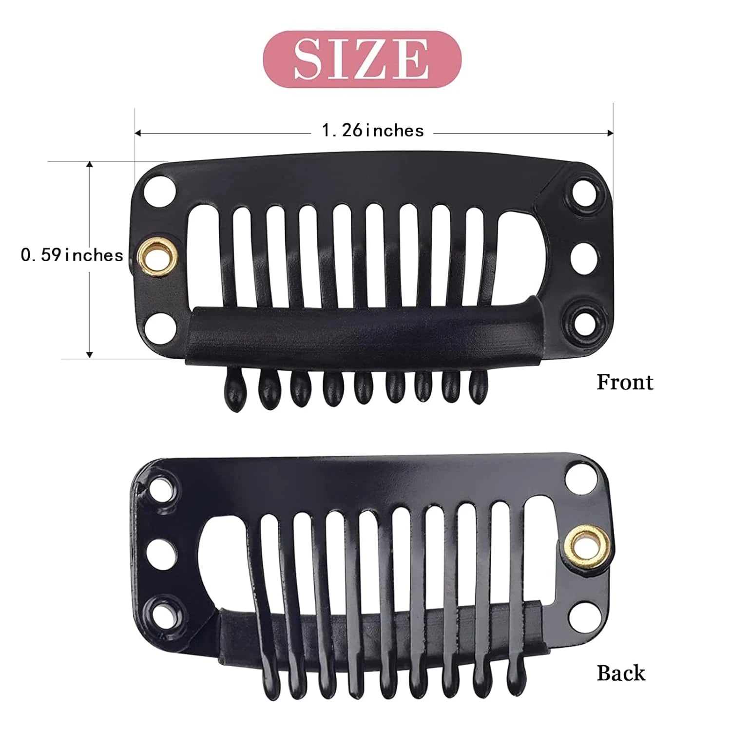 9-Teeth Metal Hair Clips for Effortless Styling: Premium Snap Comb Extensions