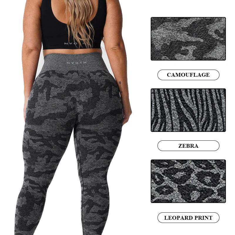 Soft Zebra Seamless Yoga Leggings for Women - Gym Workout Fitness Pants