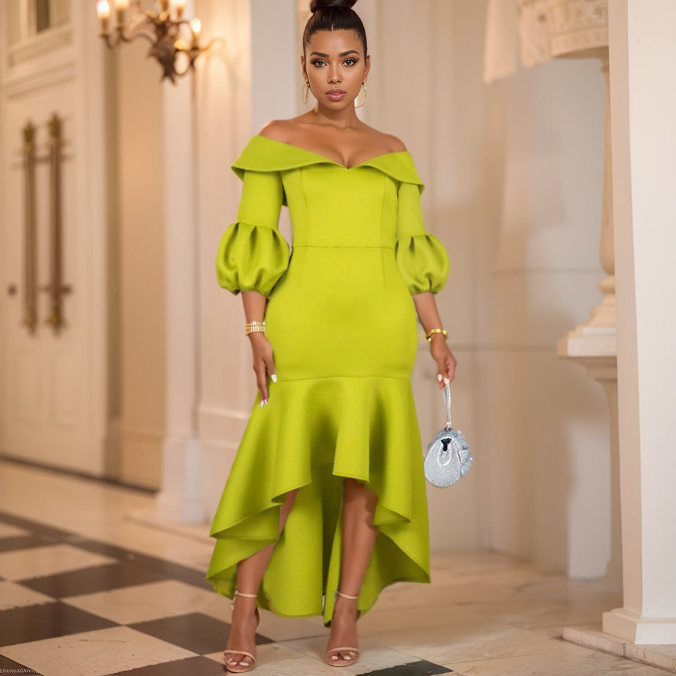 Elegant Off Shoulder Plus Size Party Dress: Spring 2022 Chic Glam