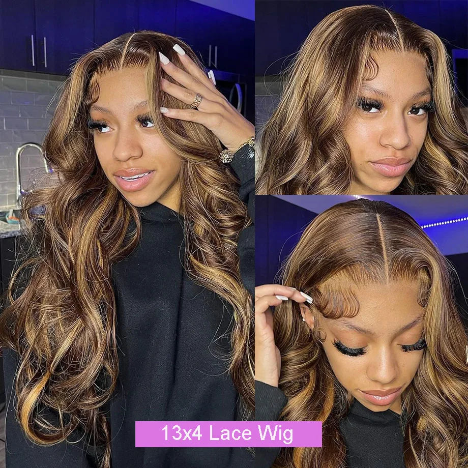 30" Brazilian Human Hair Lace Front Wig: Bold Body Wave Style, Free Shipping