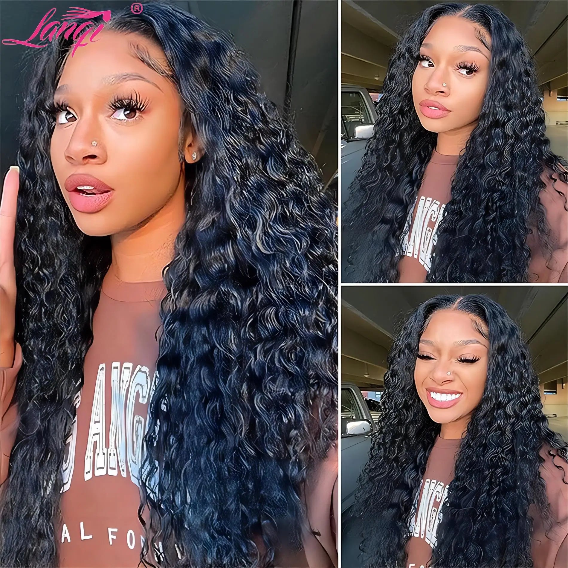 Deep Wave Glueless Human Hair Lace Front Wig: Natural Look & Versatile Styling
