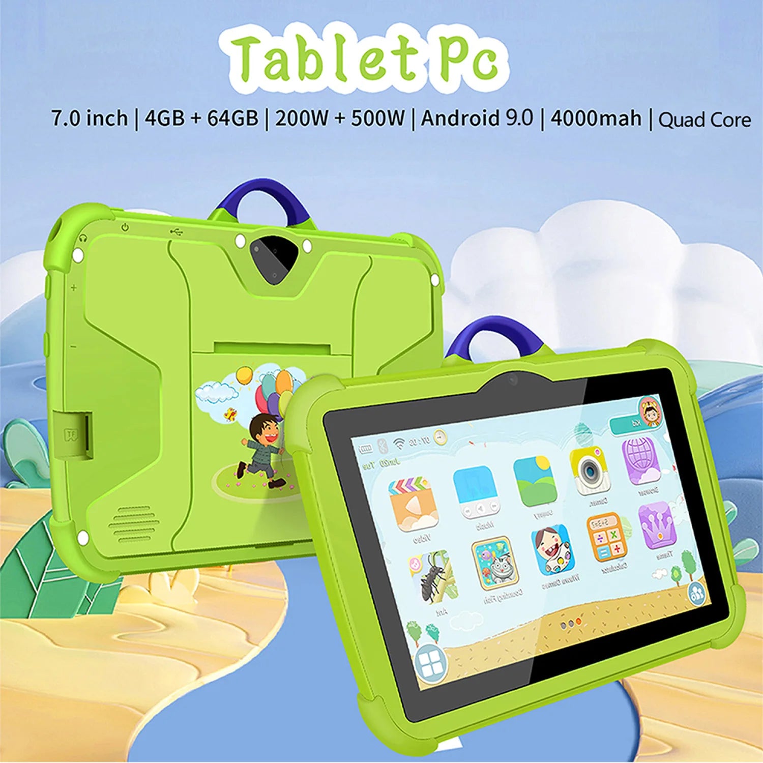 2024 New 7 Inch 5G WiFi Kids' tablets Android Learning Education Quad Core 4GB RAM 64GB ROM Children's favorite Gifts Tablet PC