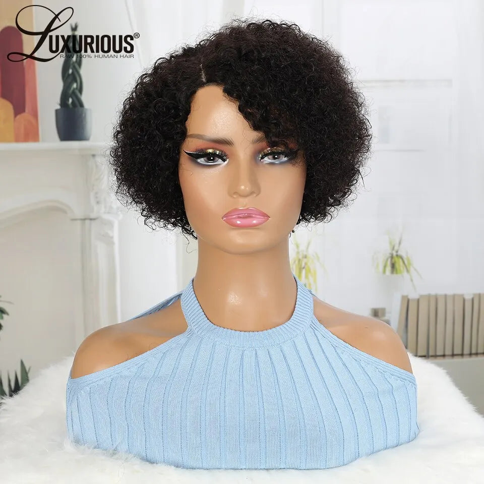 Brazilian Curly Pixie Cut Bob Wig for Stylish Women