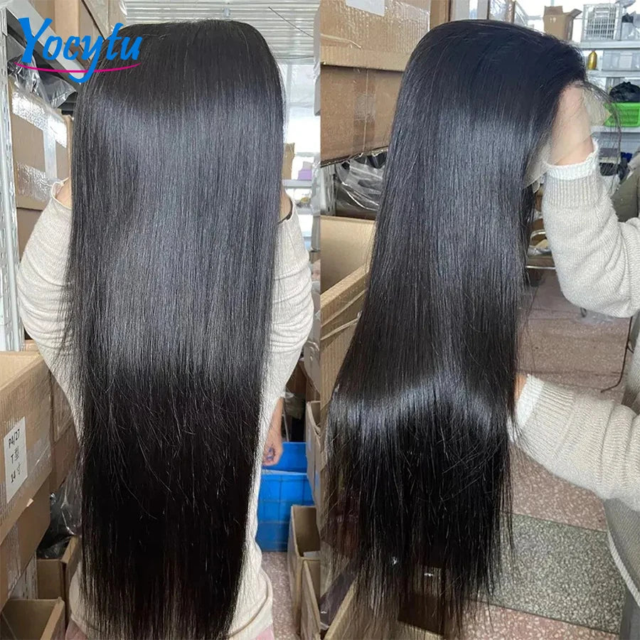 26" Bone Straight Remy Hair Lace Front Wig: Premium Quality - Fast Shipping Europe