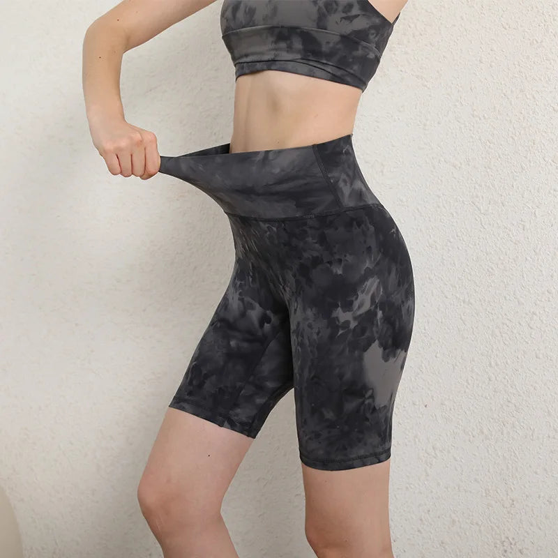 Yoga Fitness Camo High Waist Shorts for Women - Active Gym Wear