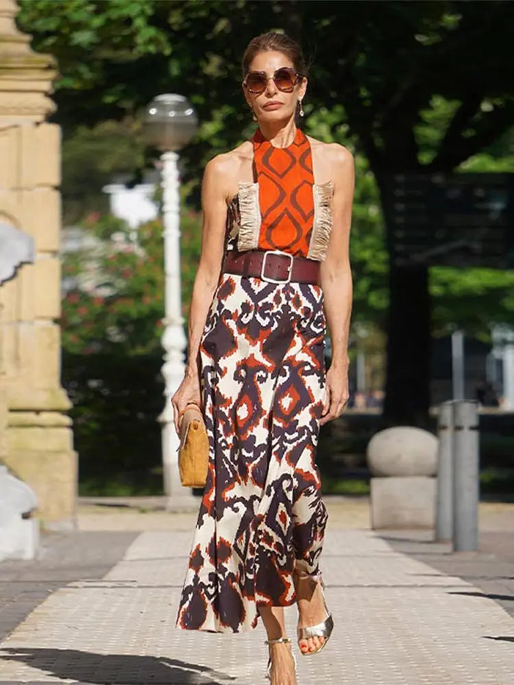Elegant Lace-Up Maxi Dress: Stylish O-neck Bodycon - Fashionable Autumn/Winter Piece