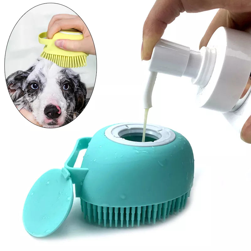 Puppy Bath Massage Gloves Brush for Dogs and Cats - Soft Silicone Pet Accessories
