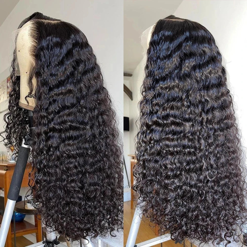 30" Water Curly Brazilian Remy Lace Front Wig: Sophisticated Elegance & Natural Beauty