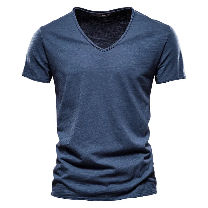 AIOPESON Men's V-Neck Tee: Stylish Slim Fit for Summer Fashion