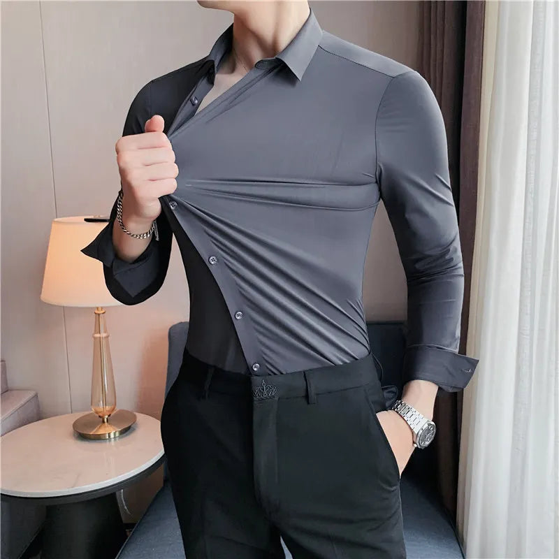 4XL-M High Elasticity Men's Shirt: Supreme Comfort for All Events