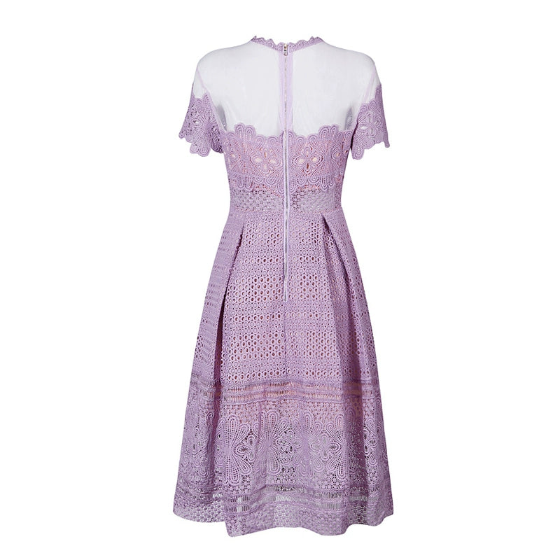Autumn Charm Pink Purple Floral Dress: Elegant National Style Fashion - 64 characters